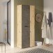 Mehrzweckschrank >NET306< Inneneinteilung, Betonoptik / Artisan Eiche - 68,7x181,1x36,5 (BxHxT)