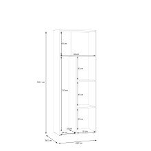 Mehrzweckschrank >NET306< Inneneinteilung, schwarz - 68,7x181,1x36,5cm (BxHxT)