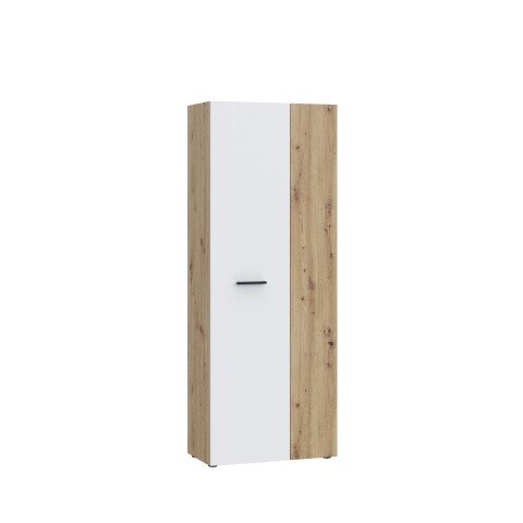 Schuhschrank >NET306< 5 Böden, Weiss / Artisan Eiche - 68,7x181,1x36,5cm (BxHxT)