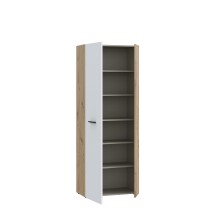 Schuhschrank >NET306< 5 Böden, Weiss / Artisan Eiche - 68,7x181,1x36,5cm (BxHxT)