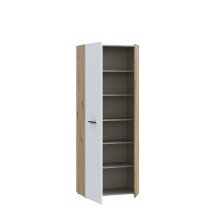 Schuhschrank >NET306< 5 Böden, Weiss / Artisan Eiche - 68,7x181,1x36,5cm (BxHxT)