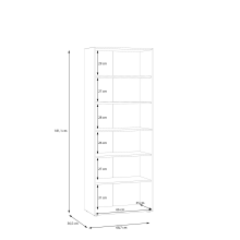 Schuhschrank >NET306< 5 Böden, Betonoptik / Artisan Eiche - 68,7x181,1x36,5cm (BxHxT)