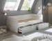 Funktionsbett >Lepini< Liegefläche 90/180x200cm, Schübe, Weiß Dekor - 204x67x97cm (BxHxT)