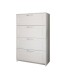 Kommode >Lepini< 4 Schübe, Weiß Dekor, Holzwerkstoff - 78x124x41cm (BxHxT)