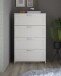 Kommode >Lepini< 4 Schübe, Weiß Dekor, Holzwerkstoff - 78x124x41cm (BxHxT)