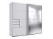 Schwebetürenschrank >Saigon< 3 Schübe, Spiegel / Weiß - 225x208x64cm (BxHxT)