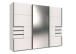 Schwebetürenschrank >Saigon< 6 Schübe, Spiegel / Weiß - 270x208x64cm (BxHxT)