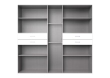Drehtürenschrank >Taiga< 9 Türen, 4 Schübe, Graphit / Artisan Eiche Dekor - 225x208x58cm BxHxT
