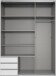 Schwebetürenschrank >Emden< 3 Schübe, Spiegel / GRAPHIT + SAHARAGRAU - 135x198x65cm (BxHxT)