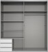 Schwebetürenschrank >Emden< 3 Schübe, GRAPHIT + SAHARAGRAU - 179x198x65cm (BxHxT)