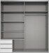Schwebetürenschrank >Emden< 3 Schübe, GRAPHIT + SAHARAGRAU - 179x198x65cm (BxHxT)