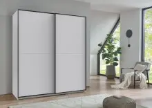 Schwebetürenschrank >Neu-Ulm< in weiss -...