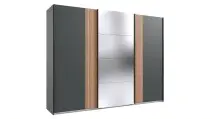 Schwebetürenschrank >Malaga< Spiegel / Graphit...
