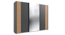 Schwebetürenschrank >Malaga< Spiegel / Graphit...