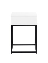 Nachtkonsole >52383< mit Schublade, schwarz, weiß - 40x60x28cm (BxHxT)