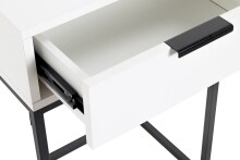 Nachtkonsole >52383< mit Schublade, schwarz, weiß - 40x60x28cm (BxHxT)