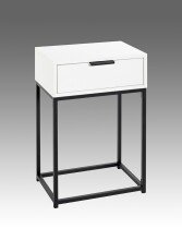 Nachtkonsole >52383< mit Schublade, schwarz, weiß - 40x60x28cm (BxHxT)