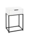 Nachtkonsole >52383< mit Schublade, schwarz, weiß - 40x60x28cm (BxHxT)
