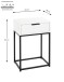 Nachtkonsole >52383< mit Schublade, schwarz, weiß - 40x60x28cm (BxHxT)