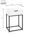 Nachtkonsole >52383< mit Schublade, schwarz, weiß - 40x60x28cm (BxHxT)