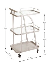 Servierwagen >55189< mit 3 Ablagen,Glas und...