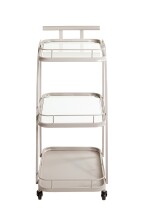 Servierwagen >55189< mit 3 Ablagen,Glas und Kaschmirgrau - 35x79x45 (BxHxT)