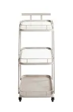 Servierwagen >55189< mit 3 Ablagen,Glas und Kaschmirgrau - 35x79x45 (BxHxT)