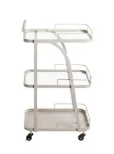 Servierwagen >55189< mit 3 Ablagen,Glas und Kaschmirgrau - 35x79x45 (BxHxT)