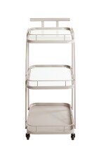 Servierwagen >55189< mit 3 Ablagen,Glas und Kaschmirgrau - 35x79x45 (BxHxT)