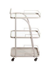 Servierwagen >55189< mit 3 Ablagen,Glas und Kaschmirgrau - 35x79x45 (BxHxT)