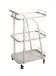 Servierwagen >55189< mit 3 Ablagen,Glas und Kaschmirgrau - 35x79x45 (BxHxT)