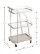 Servierwagen >55189< mit 3 Ablagen,Glas und Kaschmirgrau - 35x79x45 (BxHxT)