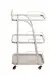 Servierwagen >55189< mit 3 Ablagen,Glas und Kaschmirgrau - 35x79x45 (BxHxT)