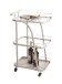 Servierwagen >55189< mit 3 Ablagen,Glas und Kaschmirgrau - 35x79x45 (BxHxT)