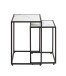 Satztisch >55384< (2-teilig) in schwarz, weiß - 33x50x33 und 28x43x28 (BxHxT)