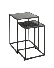 Satztisch >55584< (2-teilig) schwarz Kunstmarmor,...