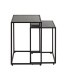 Satztisch >55584< (2-teilig) schwarz Kunstmarmor, Metall - 33x50x33 / 28x43x28 (BxHxT)