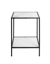 Beistelltisch >59348< in schwarz, weiß, Metall, Kunstmarmor - 40x60x40cm (BxHxT)