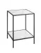 Beistelltisch >59348< in schwarz, weiß, Metall, Kunstmarmor - 40x60x40cm (BxHxT)