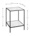 Beistelltisch >59348< in schwarz, weiß, Metall, Kunstmarmor - 40x60x40cm (BxHxT)