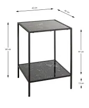 Beistelltisch >59548< in schwarz, Metall,...