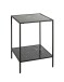 Beistelltisch >59548< in schwarz, Metall, Kunstmarmor - 40x60x40cm (BxHxT)
