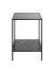 Beistelltisch >59548< in schwarz, Metall, Kunstmarmor - 40x60x40cm (BxHxT)