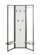 Garderobe >55599< Paravant / Raumteiler, schwarz,...