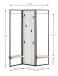 Garderobe >55599< Paravant / Raumteiler, schwarz, Metall, Eiche-MDF - 175x46cm (HxT)