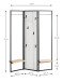Garderobe >55599< Paravant / Raumteiler, schwarz, Metall, Eiche-MDF - 175x46cm (HxT)