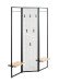 Garderobe >55599< Paravant / Raumteiler, schwarz, Metall, Eiche-MDF - 175x46cm (HxT)