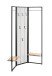 Garderobe >55599< Paravant / Raumteiler, schwarz, Metall, Eiche-MDF - 175x46cm (HxT)