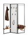 Garderobe >55599< Paravant / Raumteiler, schwarz, Metall, Eiche-MDF - 175x46cm (HxT)