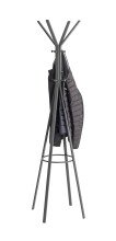 Garderobenständer >55152< 8 Haken, in grau, Metall - 175x54cm (HxD)